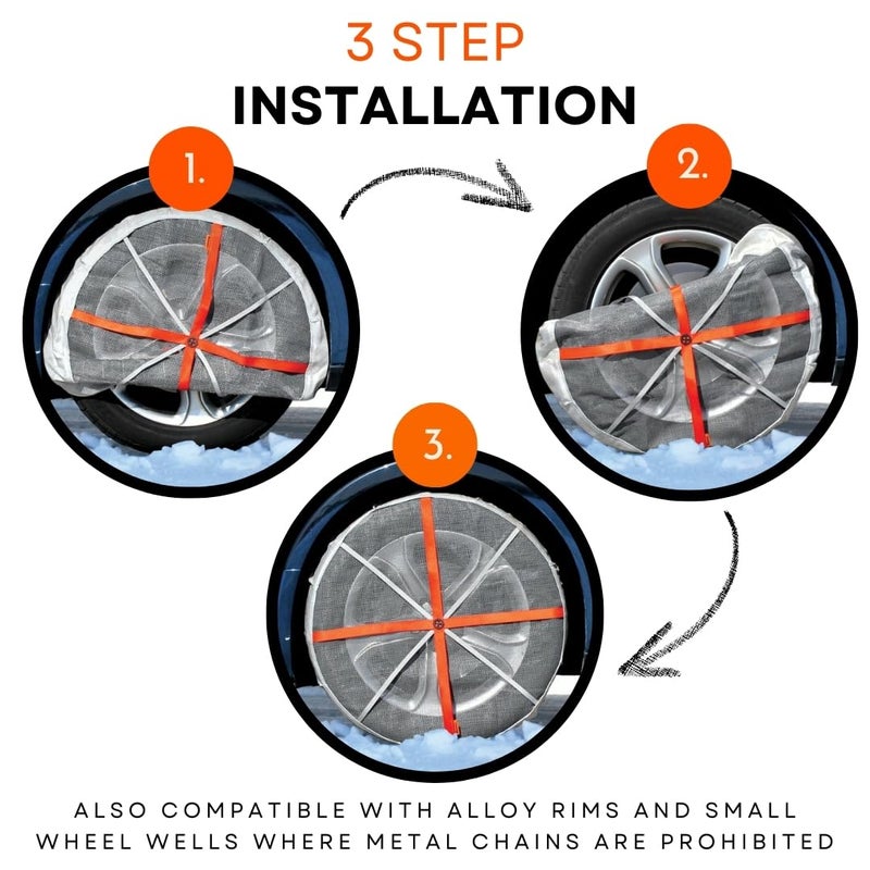 AutoSock for Passenger Vehicles HP697, Snow Socks for Tires, Pack of 2 - Image 2